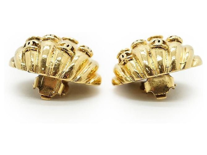 Chanel Vintage Multiple CC Shell Clip-on Ohrringe GP Golden - Ansicht 3