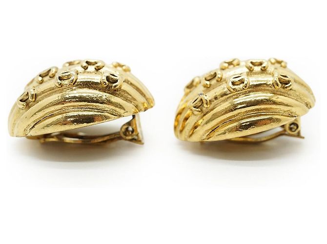 Chanel Vintage Multiple CC Shell Clip-on Ohrringe GP Golden - Ansicht 4