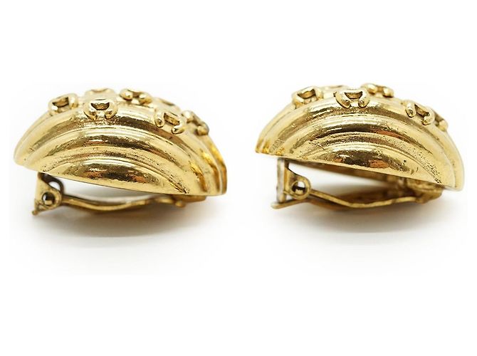 Chanel Vintage Multiple CC Shell Clip-on Ohrringe GP Golden - Ansicht 6