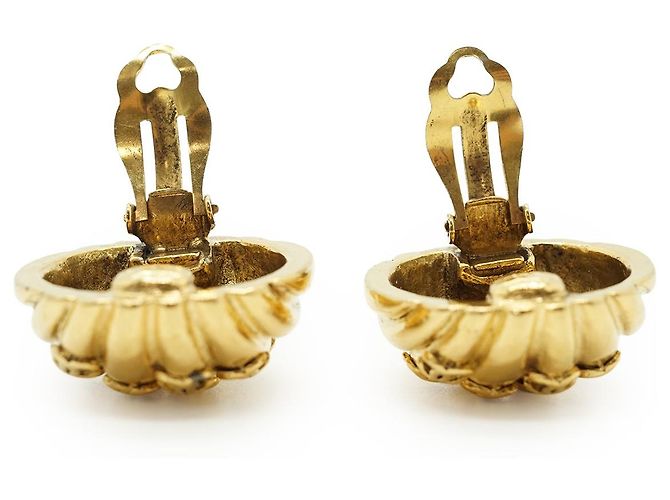 Chanel Vintage Multiple CC Shell Clip-on Ohrringe GP Golden - Ansicht 8