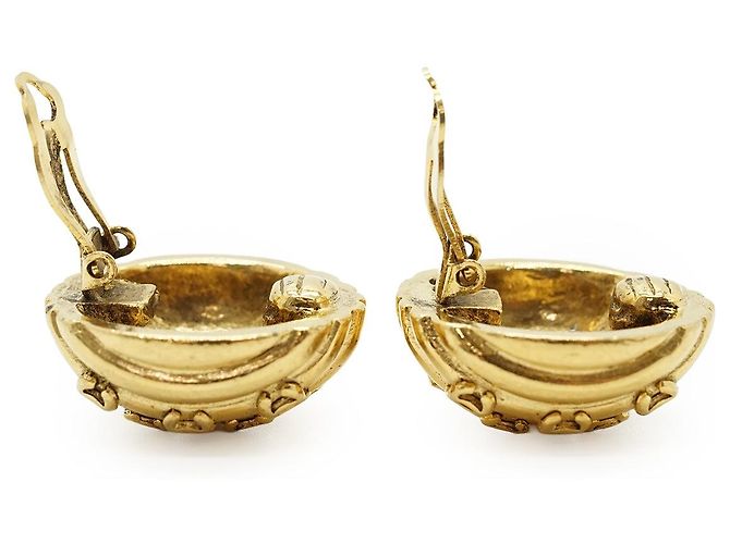 Chanel Vintage Multiple CC Shell Clip-on Ohrringe GP Golden - Ansicht 9