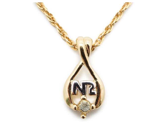 Nina Ricci Collar con colgante de gota de strass NR Dorado - vista 4