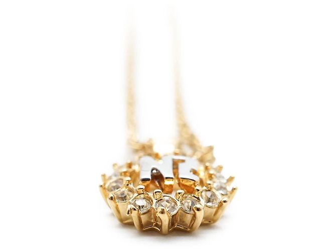Nina Ricci Colar com pingente de círculo de strass NR Dourado - vista 6