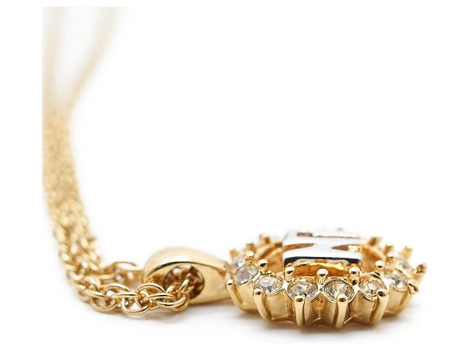 Nina Ricci Colar com pingente de círculo de strass NR Dourado - vista 7