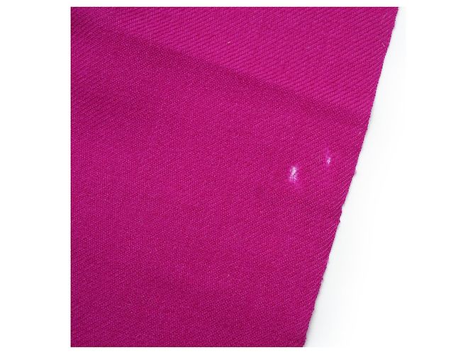 Christian Dior Echarpes Zweifarbiger Wollschal mit Fransen Pink Lila - Ansicht 10