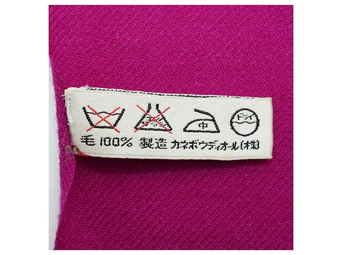Christian Dior Echarpes Zweifarbiger Wollschal mit Fransen Pink Lila - Ansicht 13