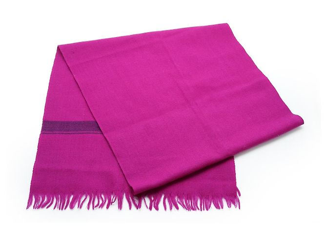 Christian Dior Echarpes Zweifarbiger Wollschal mit Fransen Pink Lila - Ansicht 5