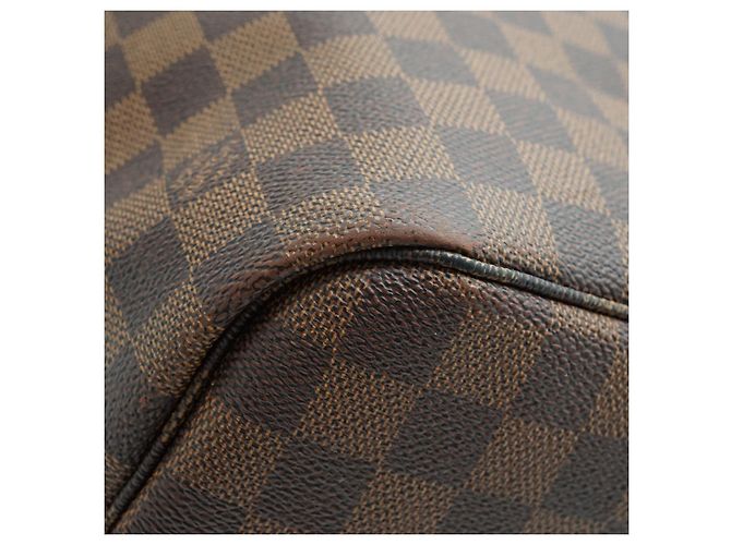 Louis Vuitton Damier Ebene Neverfull MM Brown Red - view 7