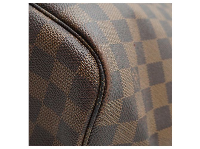 Louis Vuitton Damier Ebene Neverfull MM Brown Red - view 8