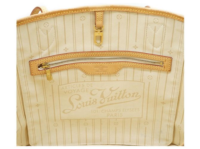 Louis Vuitton Damier Azur Neverfull MM Brown White - view 10
