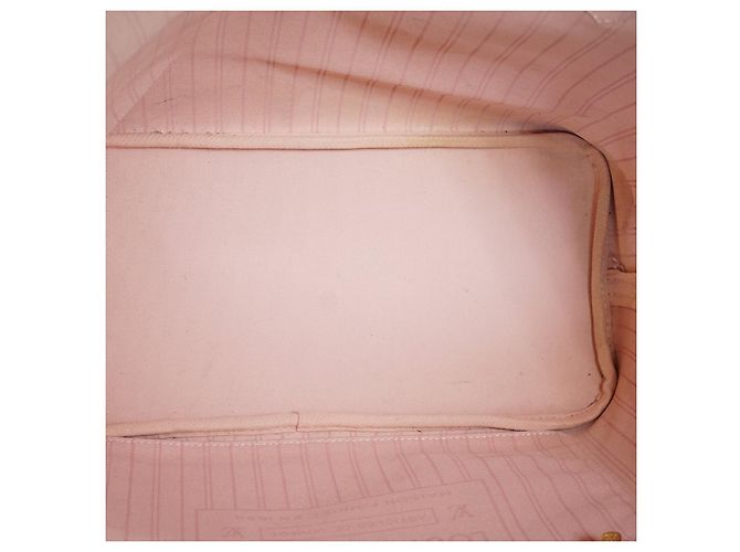 Louis Vuitton Damier Ebene Rose Ballerine Neverfull MM Marrom Rosa - vista 13