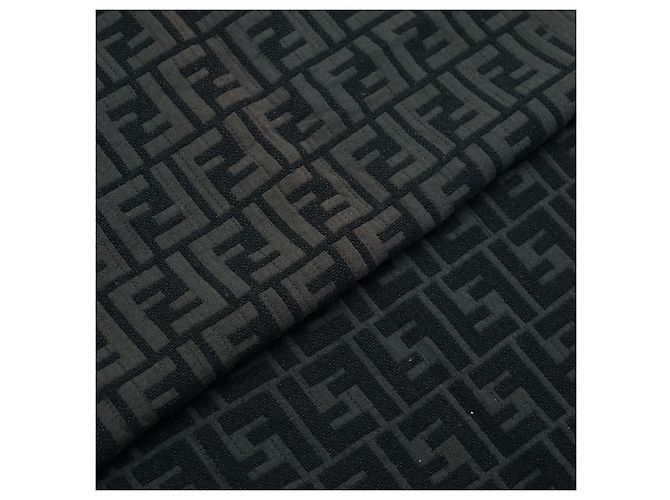 Fendi Cachecol de Lã com Franjas Zucca Preto - vista 12