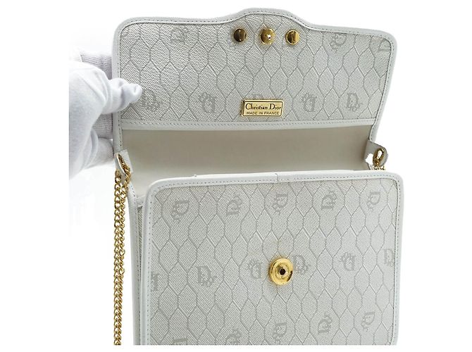 Dior Honeycomb Chain Shoulder Bag White Light blue - view 9