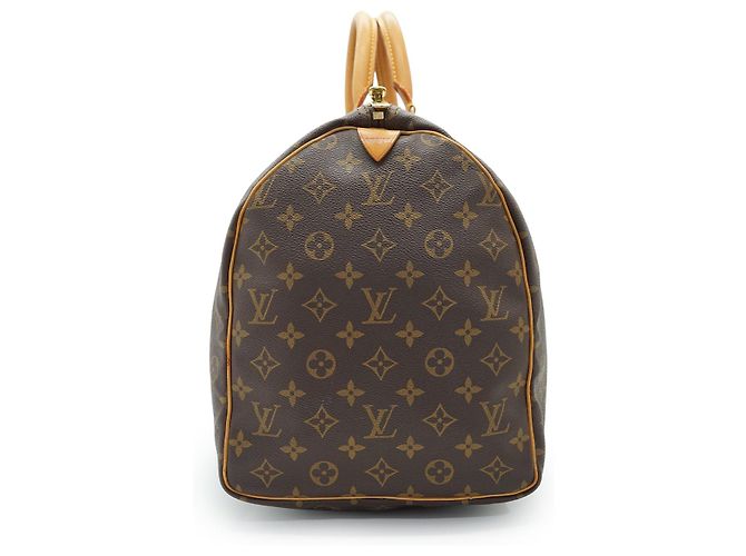 Louis Vuitton Monogram Keepall 50 Marron Toile Cuir - vue 3