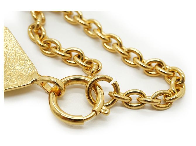 Chanel Collana con pendente Vintage CC a forma di diamante GP D'oro - vista 11