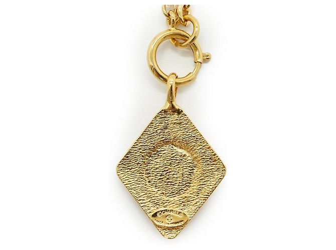 Chanel Collana con pendente Vintage CC a forma di diamante GP D'oro - vista 5