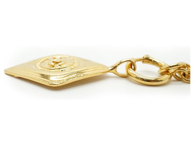 Chanel Collana con pendente Vintage CC a forma di diamante GP D'oro - vista 7