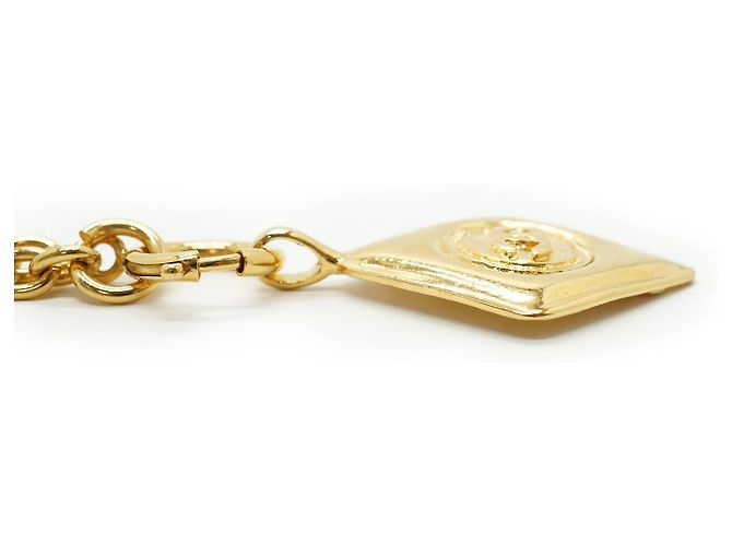 Chanel Collana con pendente Vintage CC a forma di diamante GP D'oro - vista 8