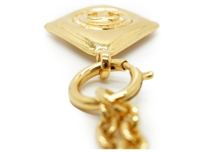 Chanel Collana con pendente Vintage CC a forma di diamante GP D'oro - vista 9
