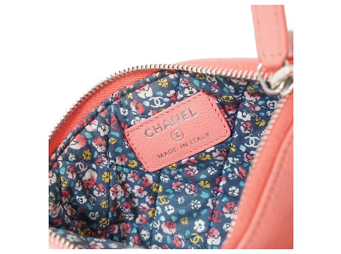 Chanel Neceser mini CC Four-Leaf Clover Coral Rosa Azul - vista 9