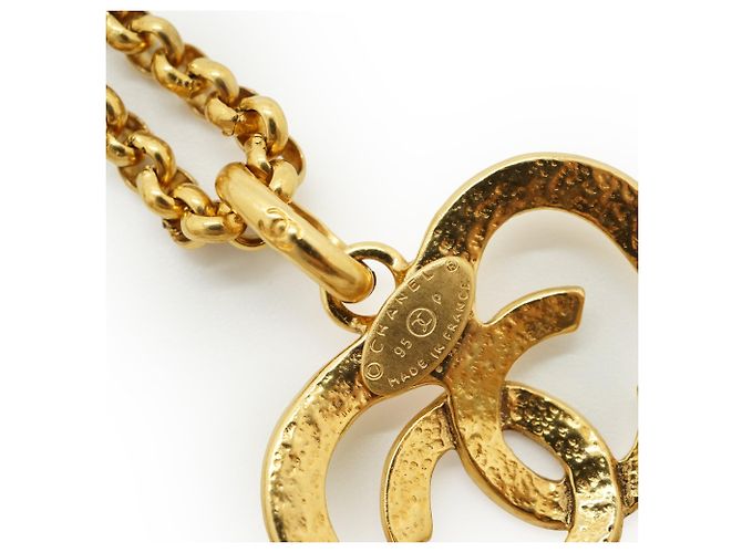 Chanel Collier Cœur CC Vintage Doré - vue 11