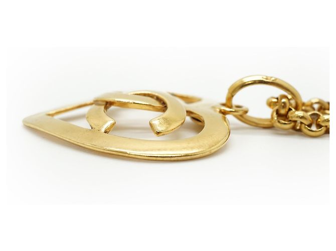 Chanel Collier Cœur CC Vintage Doré - vue 8