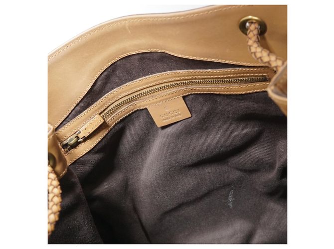 Gucci Tote Vintage GG Canvas con manici intrecciati Beige Marrone chiaro Marrone scuro - vista 10