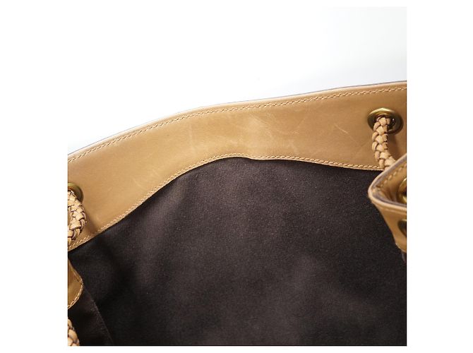 Gucci Tote Vintage GG Canvas con manici intrecciati Beige Marrone chiaro Marrone scuro - vista 11