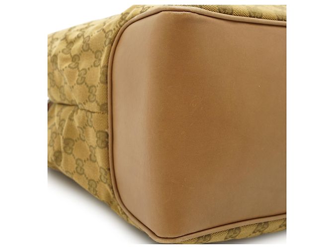 Gucci Tote Vintage GG Canvas con manici intrecciati Beige Marrone chiaro Marrone scuro - vista 6