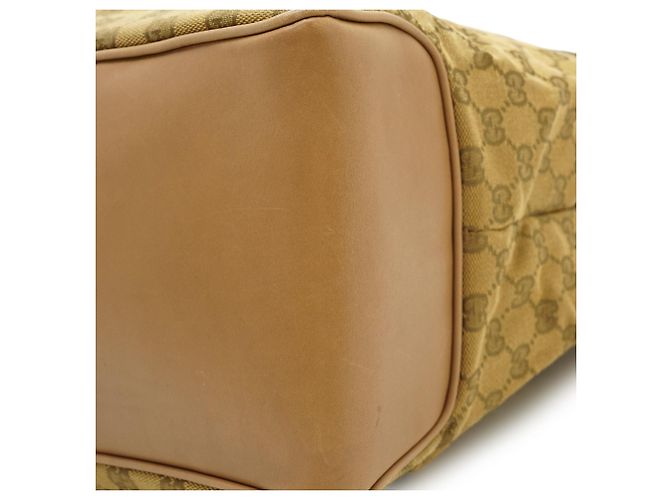 Gucci Tote Vintage GG Canvas con manici intrecciati Beige Marrone chiaro Marrone scuro - vista 7