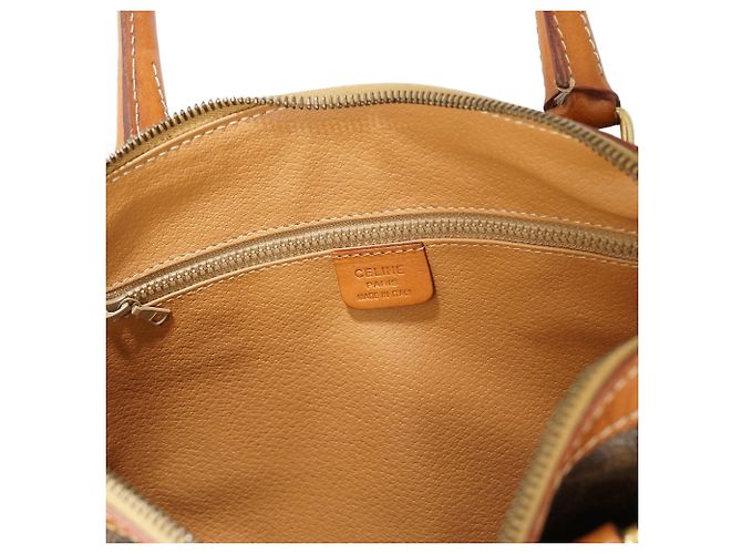 Céline Macadam Handbag Brown Canvas Leather - view 12