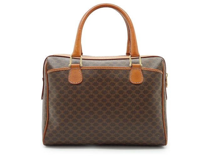 Céline Macadam Handbag Brown Canvas Leather - view 2