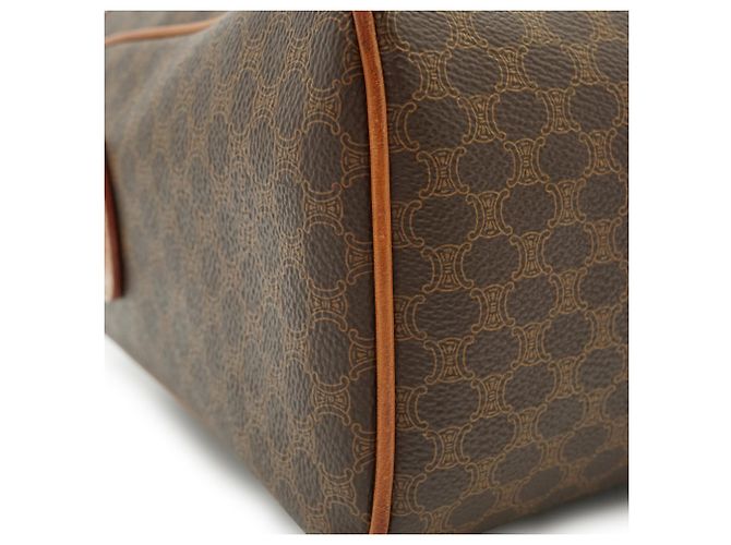 Céline Macadam Handbag Brown Canvas Leather - view 6