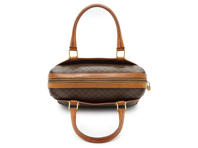 Céline Macadam Handbag Brown Canvas Leather - view 8