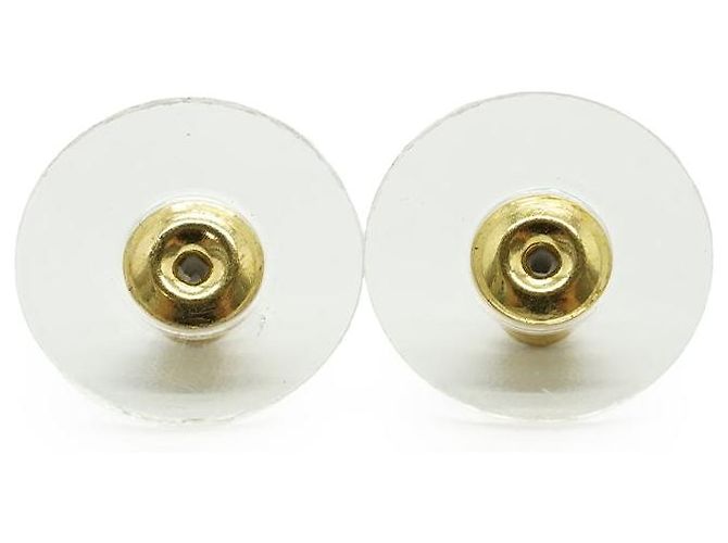 Chanel CC Beaded Small Hoop Drop Earrings Golden - view 7