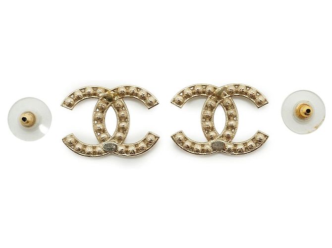 Chanel CC Crystal Ohrringe Gold Weiß Golden - Ansicht 2