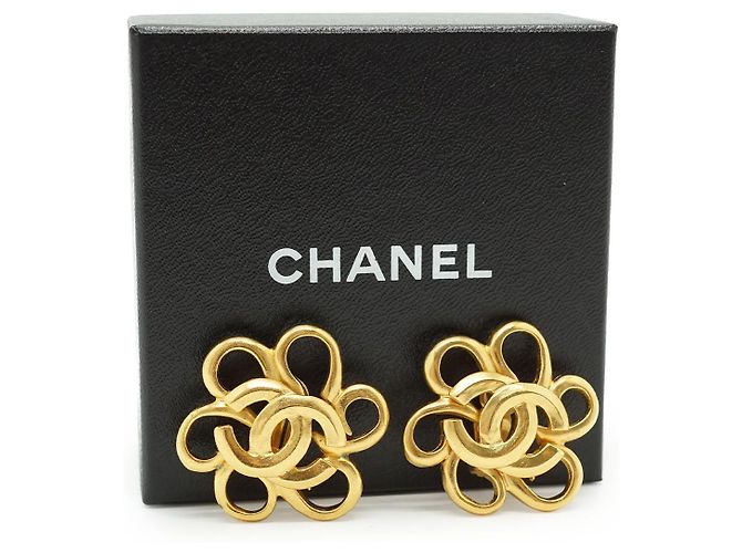 Chanel Orecchini a clip CC Flower D'oro - vista 11