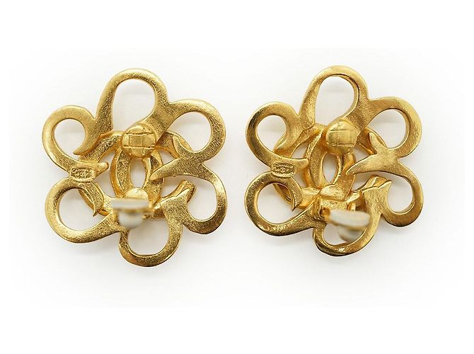 Chanel Orecchini a clip CC Flower D'oro - vista 7