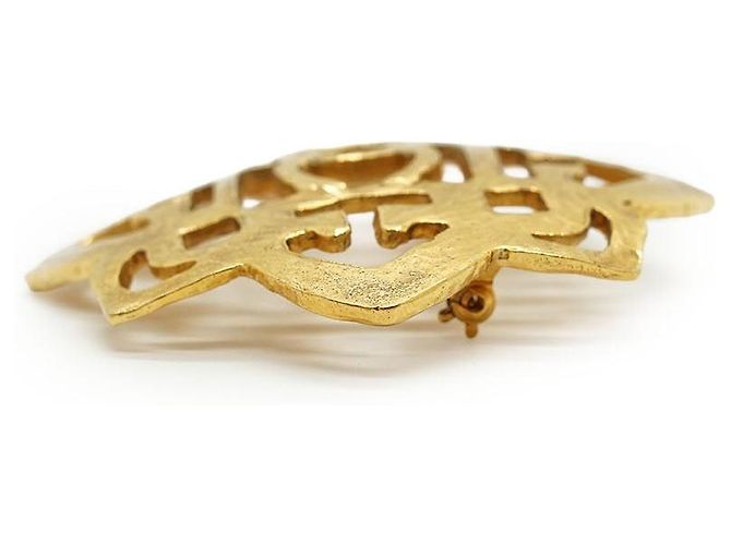 Chanel Vintage CC Filigree Cut-out Flower Große Brosche GP Golden - Ansicht 4