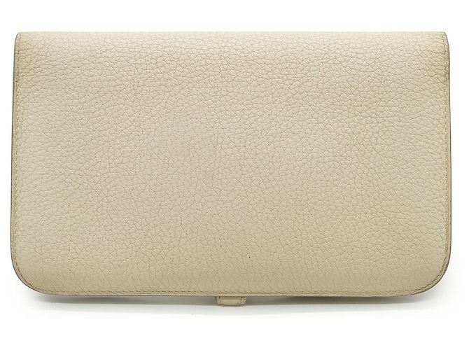 Hermès Dogon Duo Nata GM Togo Geldbörse Weiß - Ansicht 3