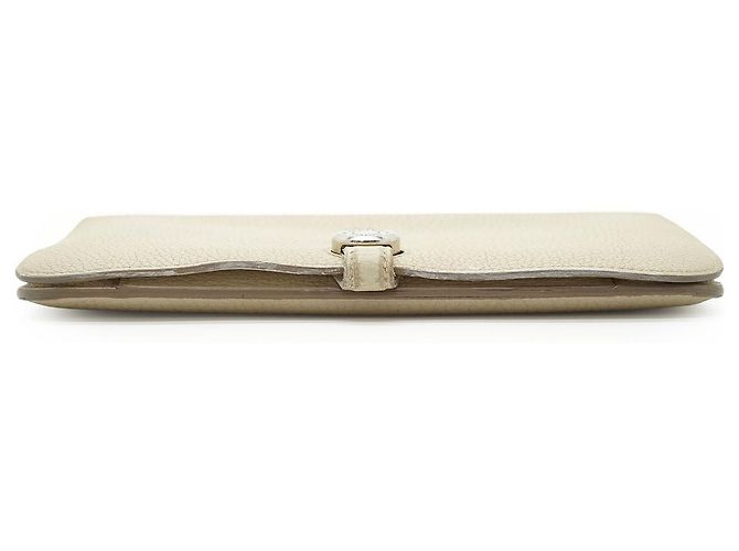 Hermès Dogon Duo Nata GM Togo Geldbörse Weiß - Ansicht 6