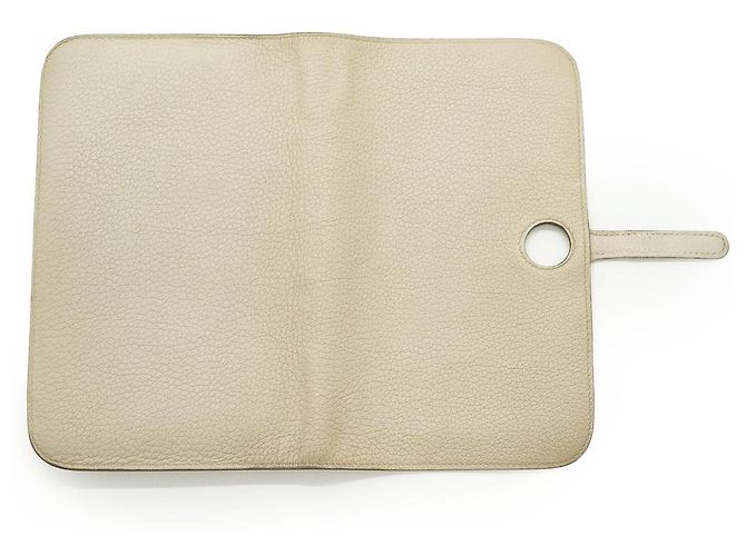 Hermès Dogon Duo Nata GM Togo Geldbörse Weiß - Ansicht 8
