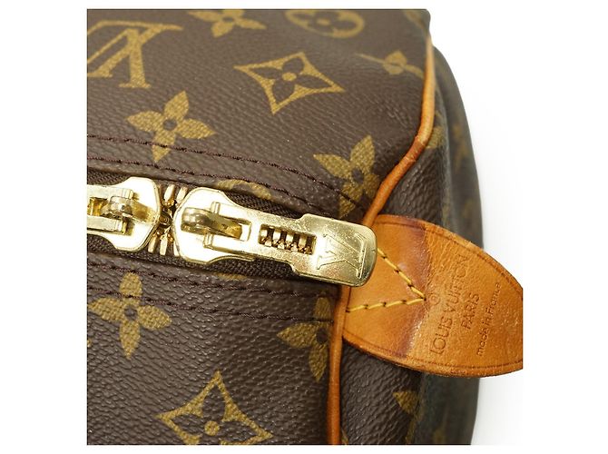 Louis Vuitton Monogram Keepall 60 Marron Toile Cuir - vue 10
