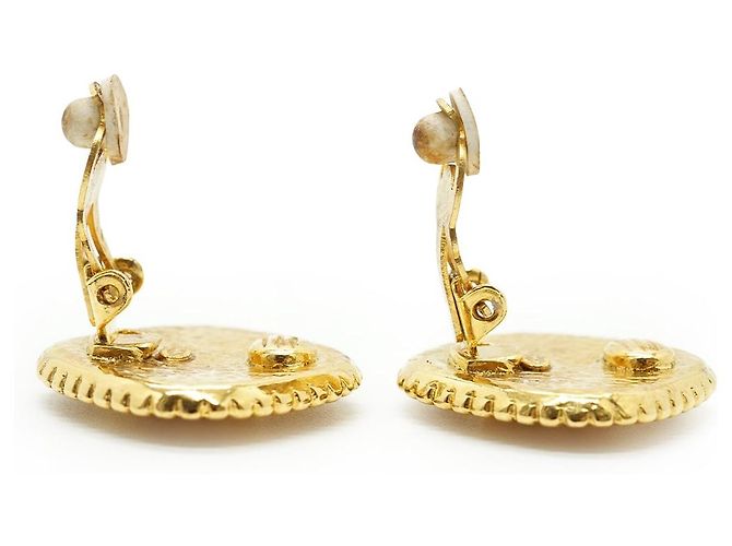 Chanel Brincos de pressão CC em forma de diamante GP Dourado - vista 10