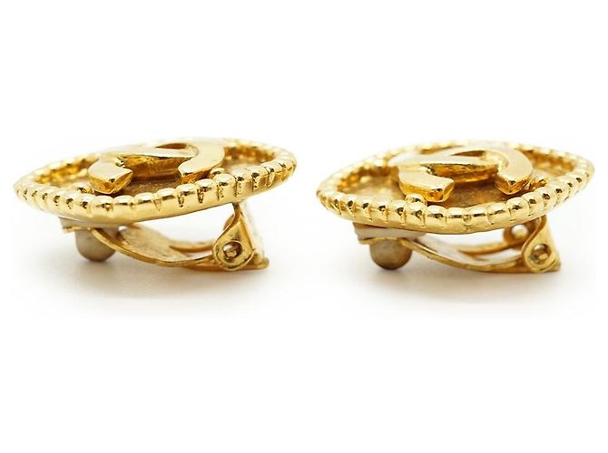 Chanel Brincos de pressão CC em forma de diamante GP Dourado - vista 4