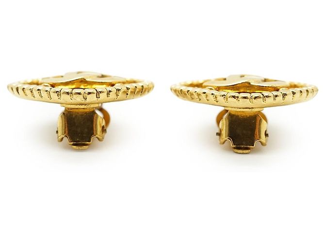 Chanel Brincos de pressão CC em forma de diamante GP Dourado - vista 5