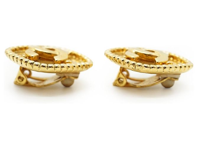 Chanel Brincos de pressão CC em forma de diamante GP Dourado - vista 6
