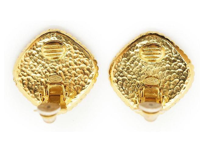 Chanel Brincos de pressão CC em forma de diamante GP Dourado - vista 7
