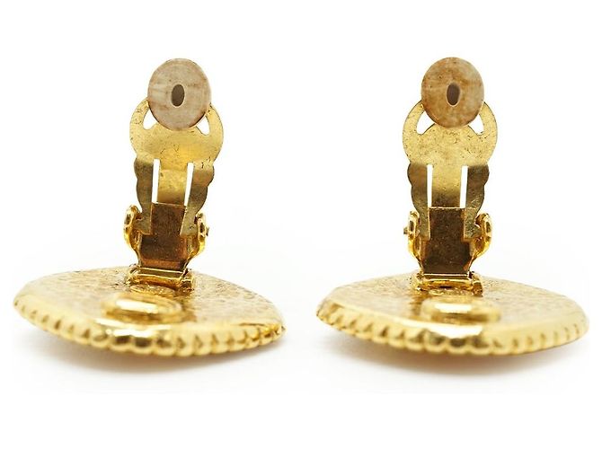 Chanel Brincos de pressão CC em forma de diamante GP Dourado - vista 8