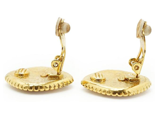 Chanel Brincos de pressão CC em forma de diamante GP Dourado - vista 9